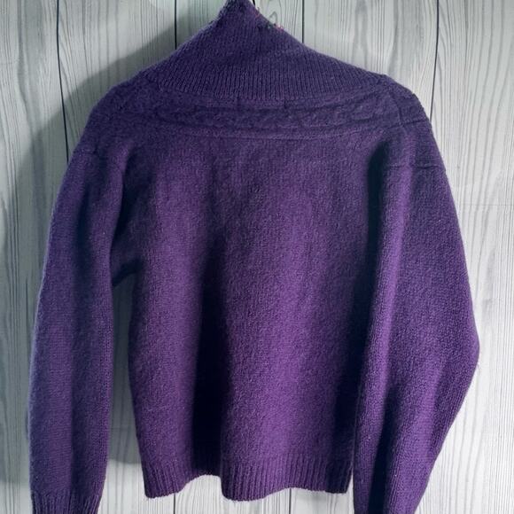 Vintage Eddie Bauer USA Sweater Women's Purple Shetland Wool Medium  Gorpcore - Picture 2 of 9